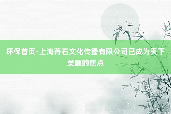 环保首页-上海菁石文化传播有限公司已成为天下柔顺的焦点